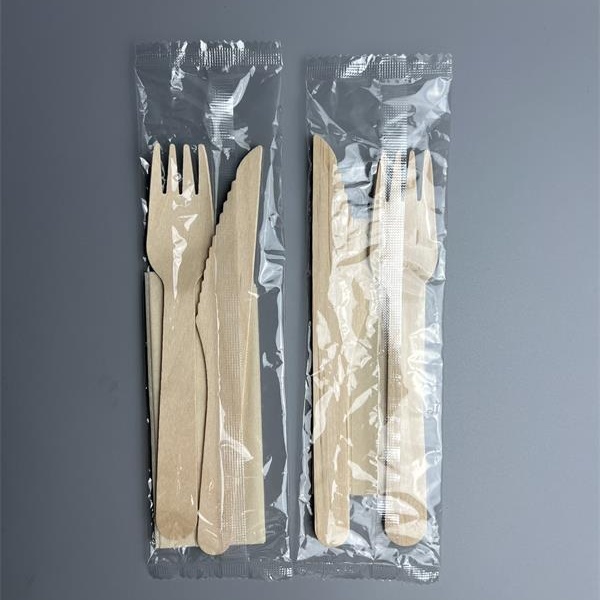 OPP Wrapped Wood Cutlery Set
