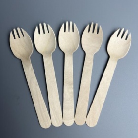 140mm Disposable Birch Wood Spork