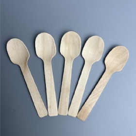 Mini size 105mm Disposable birch wood spoon