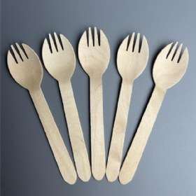 160mm Compostable Birch Wood Cutlery/Spork