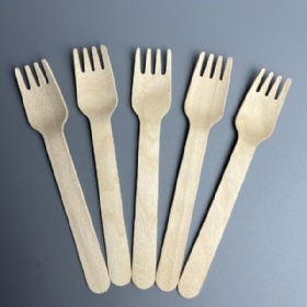 140mm Compostable Birch Wood Cutlery/Fork