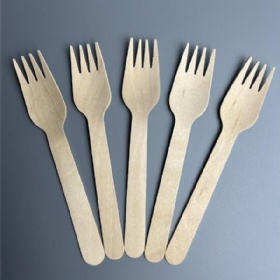 160mm Compostable Birch Wood Cutlery/Fork