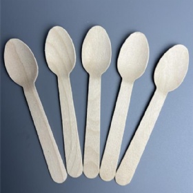 140mm Disposable Birch Wood CutlerySpoon