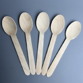 160mm Disposable Birch Wood Cutlery/Spoon